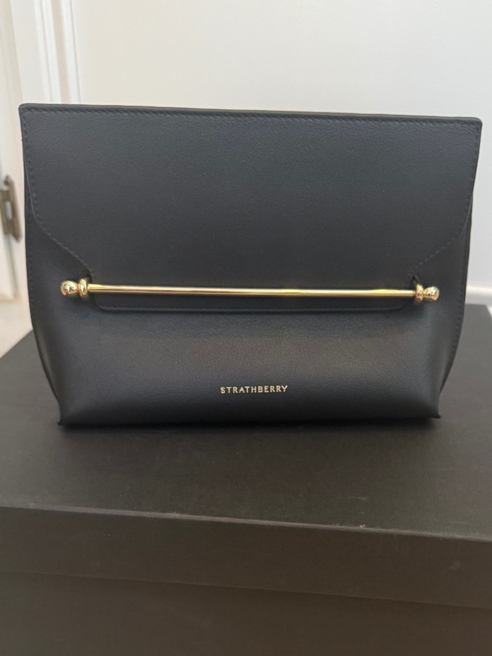 Strathberry Stylist (black leather with gold hardware) new with tags